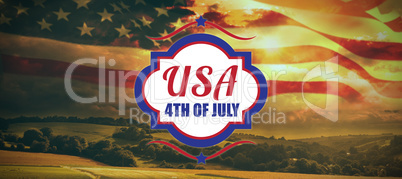 Composite image of digitally generated image of 4th of july text