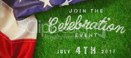 Composite image of computer graphic image of independence day message