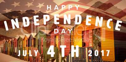 Composite image of happy 4th of july text on white background