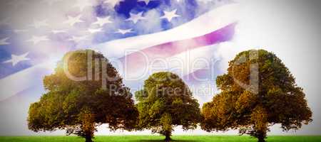 Composite image of waving flag of america