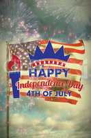 Composite image of digitally generated image of happy independence day text