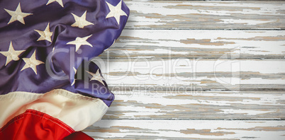 Composite image of creased us flag