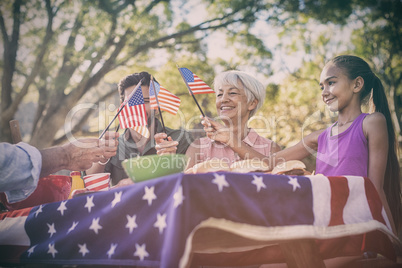 Happy family having a picnic