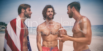 Smiling friends at the beach