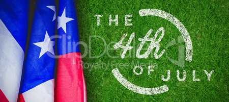 Composite image of colorful happy 4th of july text against white background