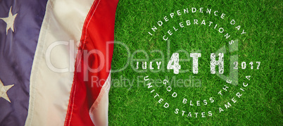 Composite image of multi colored happy 4th of july text against white background