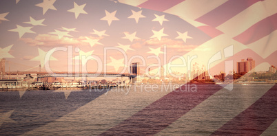 Composite image of close up of the us flag