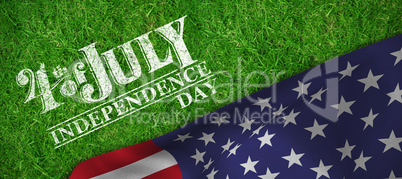 Composite image of independence day text against white background