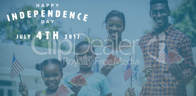 Composite image of happy 4th of july text on white background