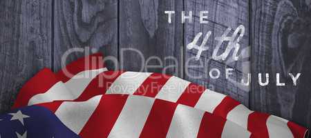 Composite image of colorful happy 4th of july text against white background