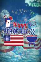Composite image of digitally generated image of independence day decoration with text