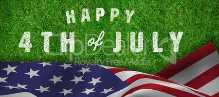 Composite image of digitally generated image of happy 4th of july text