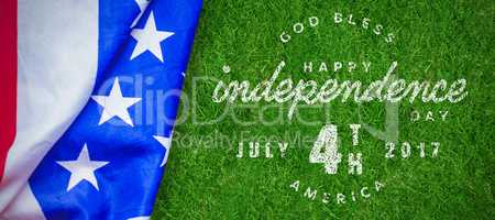 Composite image of digitally generated image of happy 4th of july text