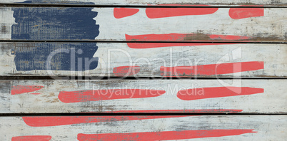 Composite image of digitally generated image of blue and red stripes
