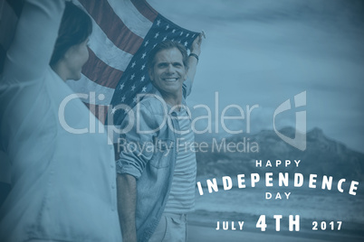 Composite image of happy 4th of july text on white background