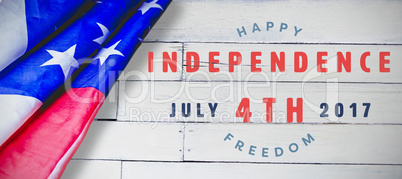 Composite image of computer graphic image of happy 4th of july text