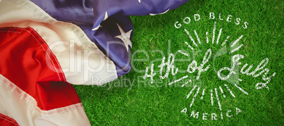 Composite image of digitally generated image of happy 4th of july message