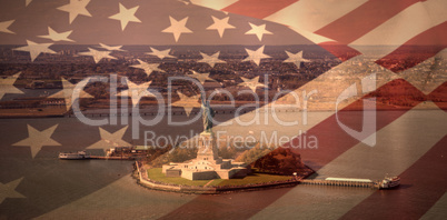 Composite image of close up of the us flag