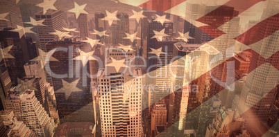 Composite image of close up of the us flag