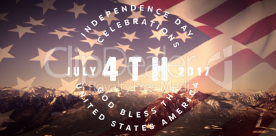 Composite image of multi colored happy 4th of july text against white background