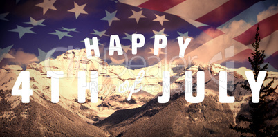 Composite image of digitally generated image of happy 4th of july text