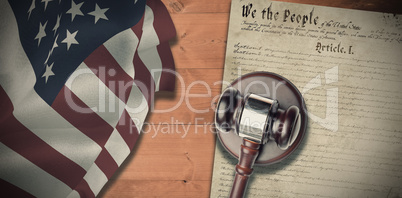 Composite image of hammer and gavel