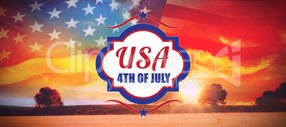 Composite image of digitally generated image of 4th of july text