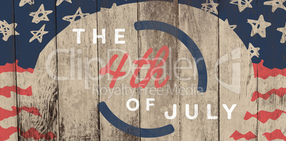 Composite image of colorful happy 4th of july text against white background