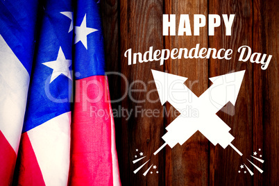 Composite image of digitally composite image of happy independence day text