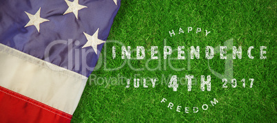 Composite image of computer graphic image of happy 4th of july text