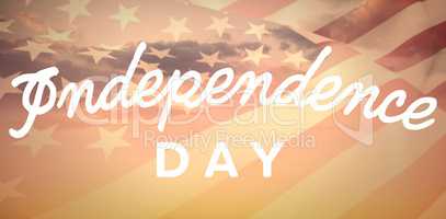 Composite image of independence day text against white background