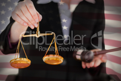 Composite image of close-up of american flag