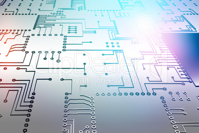 Composite image of digitally generated image of circuit board