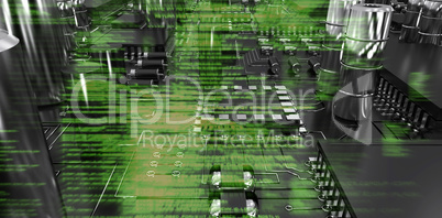 Composite image of close up of circuit board