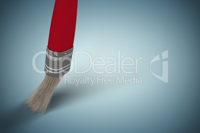 Composite image of computer graphic image of red paintbrush