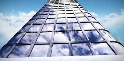 Composite image of low angle view of office building