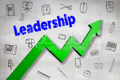 Composite image of digitally generated image of leadership text