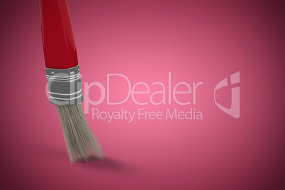 Composite image of digitally generated image of red paintbrush