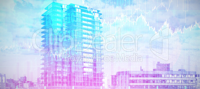 Composite image of 3d image of modern office building