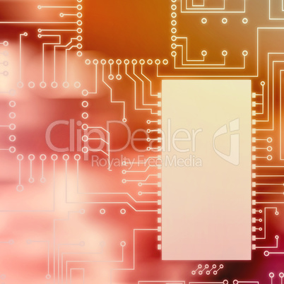 Composite image of digitally generated image of circuit board