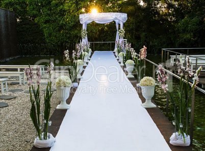 Jewish Hupa , wedding putdoor .