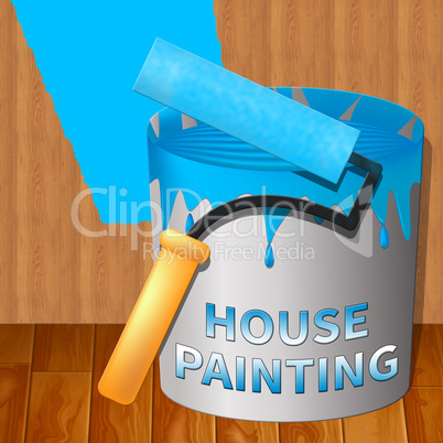 House Painting Showing Home Painter 3d Illustration