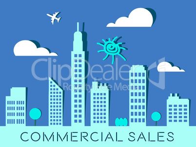 Commercial Sales Represents Real Estate Buildings 3d Illustratio