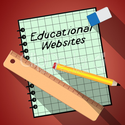 Educational Websites Notebook Shows Learning Sites 3d Illustrati