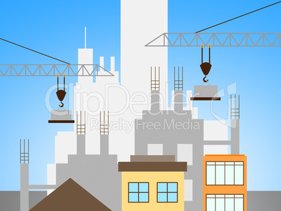 Apartment Construction Shows Building Condominiums 3d Illustrati