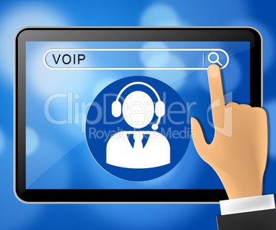 Voip Tablet Representing Internet Voice 3d Illustration
