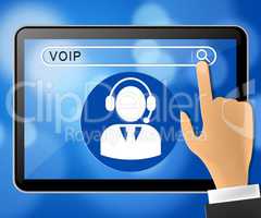 Voip Tablet Representing Internet Voice 3d Illustration