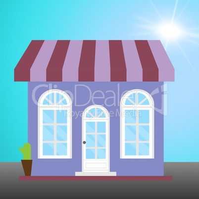 Shopping Street Means Sidewalk Store 3d Illustration