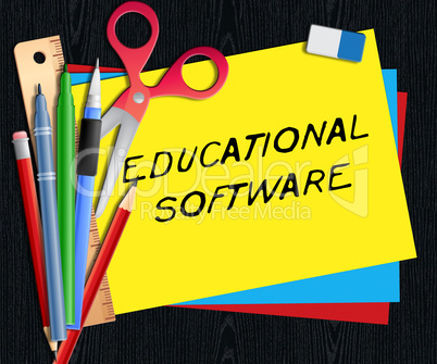 Educational Software Means Learning Application 3d Illustration