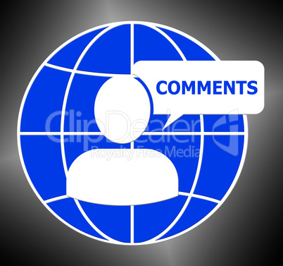 Comments Icon Shows Feedback Report 3d Illustration